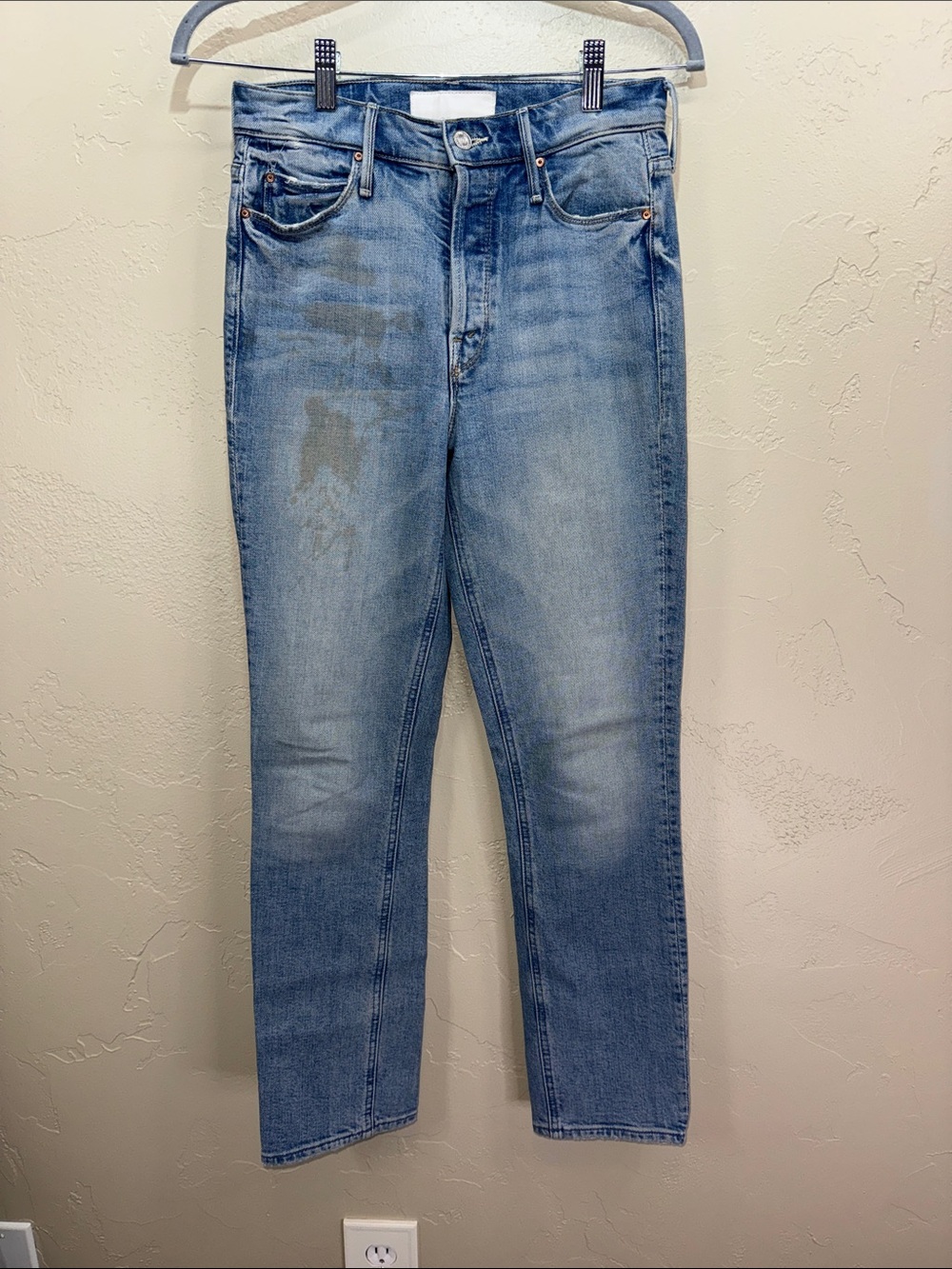 MOTHER SUPERIOR the Button Fly Dazzler Ankle Denim Jeans in Light Blue Wash 25